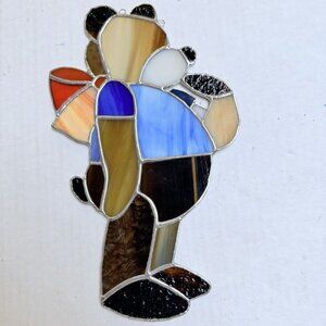 Standing Bear Stained Glass Suncatcher Hanging Decor For Wall‎ Or Window Gift